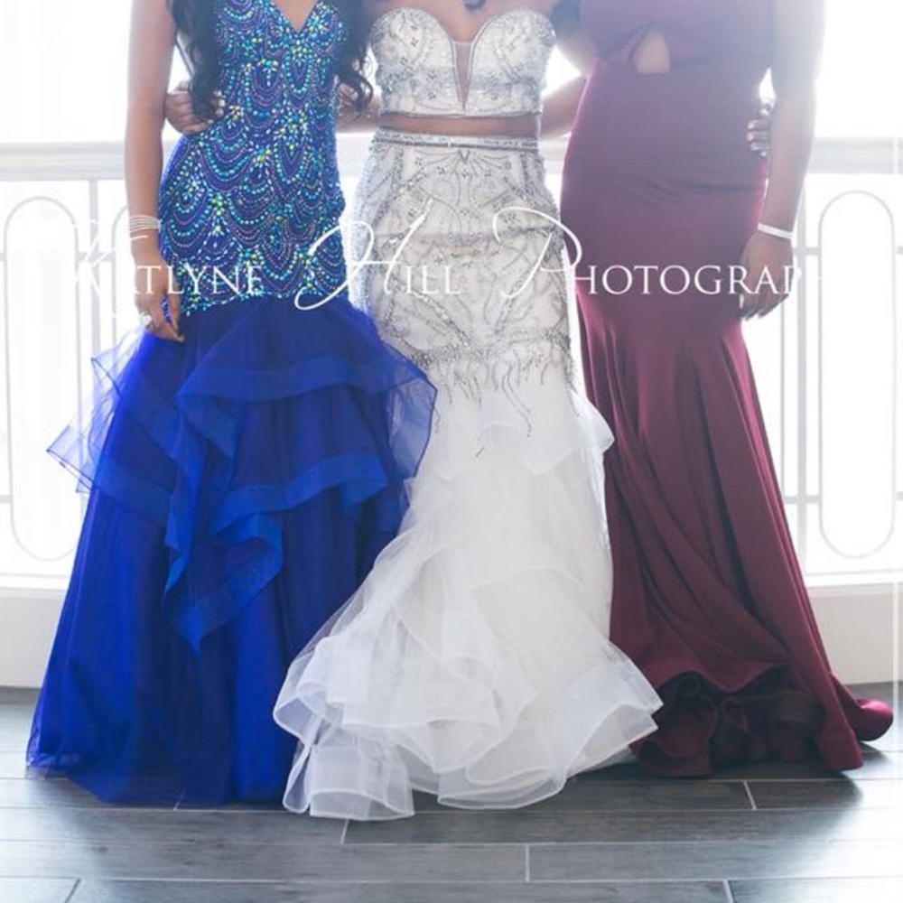 White 2-Piece Prom Dress